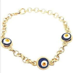 Brand New Evil Eye Bracelet Handmade Glass Beaded Adjustable